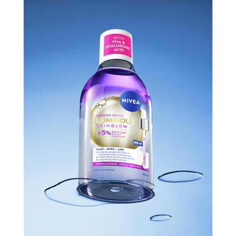 NIVEA Luminous630 Skin Glow Serum Infused Micellair Water 400 ML