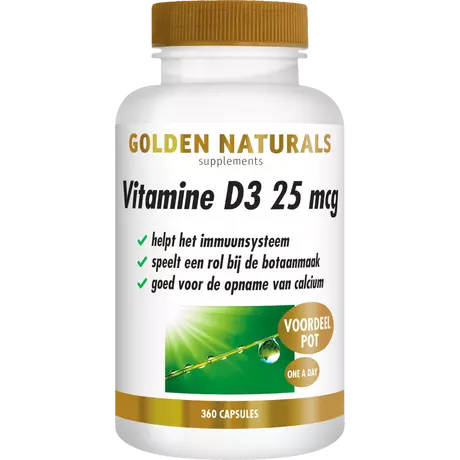 Golden Naturals Vitamine D3 25 MCG Softgel Capsules 360 stuks
