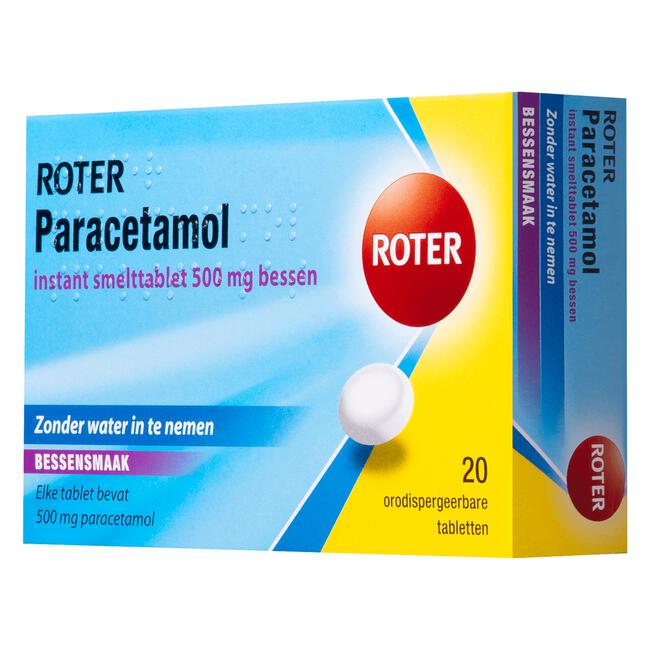 Roter Paracetamol smelttablet 500 mg 20 tabletten