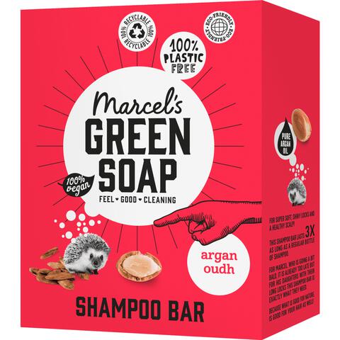 Marcel's Green Soap Argan & Oudh Shampoo Bar 90 GR
