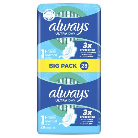 Always Maandverband Ultra Day Normal Wings Big Pack 28 stuks