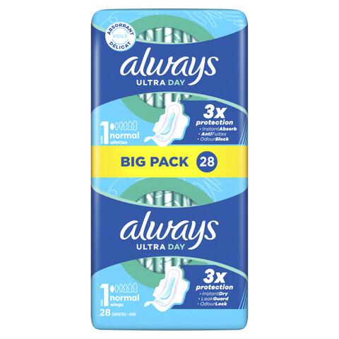 Always Maandverband Ultra Day Normal Wings Big Pack 28 stuks