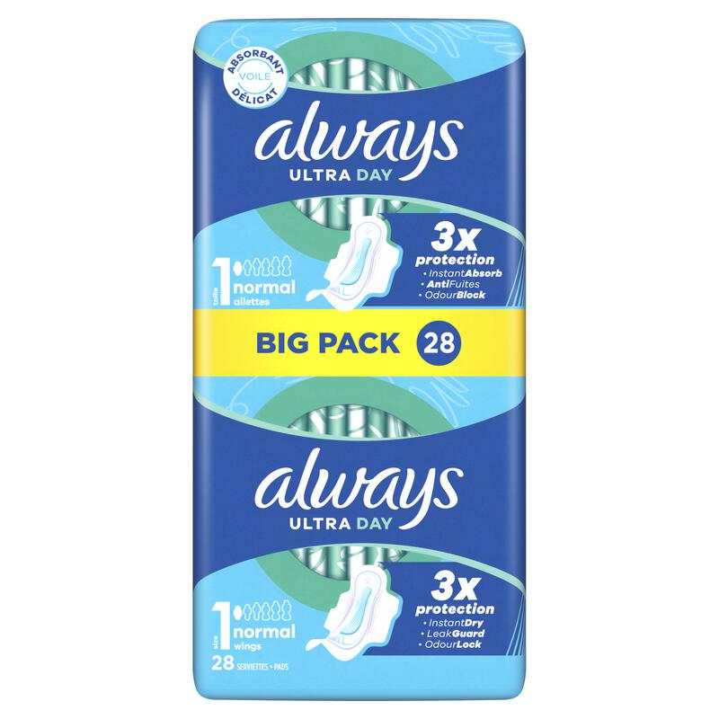 Always Maandverband Ultra Day Normal Wings Big Pack 28 stuks