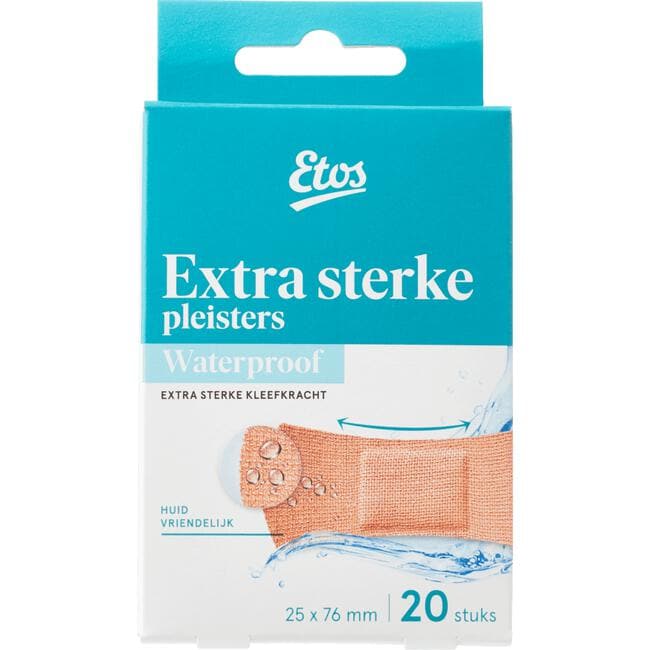 tussen binair blauwe vinvis Etos Extra Sterke Pleister Waterproof 20 Pleisters 20 EA | Etos