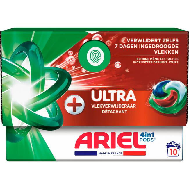 Ariel 4in1 pods+ ultra wasmiddelcapsules 10ct