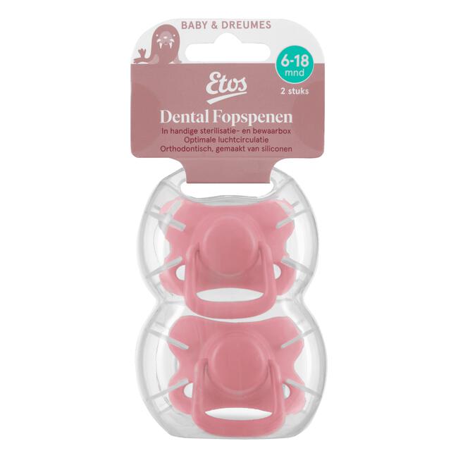 Etos Fopspenen 6-18 Maanden Roze 2 stuks