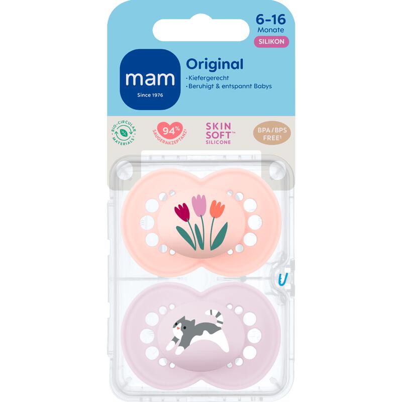 MAM Original Fopspeen 6-16 Maanden Roze 2 stuks