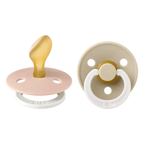 BIBS Glow In The Dark Fopspeen Anatomisch Latex Maat 2 Blush Glow/ Vanilla Glow 2 stuks