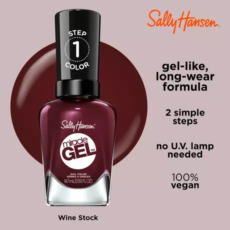 Sally Hansen Miracle Gel Nagellak 480 Wine Stock Bordeaux rood 14,7 ML