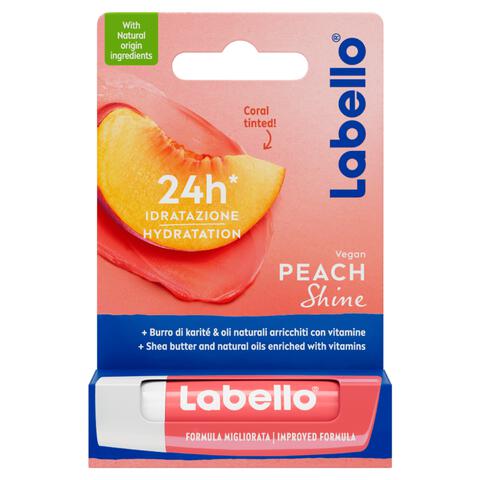 Labello Peach Shine Lippenbalsem 24u Hydratatie 1 Stuk