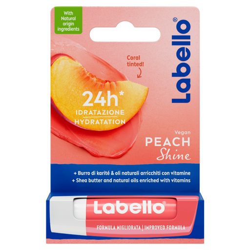Labello Peach Shine Lippenbalsem 24u Hydratatie 1 Stuk
