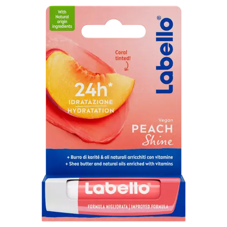 Labello Peach Shine Lippenbalsem 24u Hydratatie 1 Stuk
