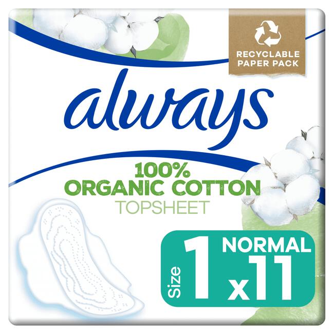 Always Cotton Protection Maandverband Normal Met Vleugels 11 Stuks