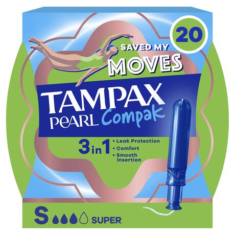Tampax Pearl Compak Super Tampons Met Inbrenghuls 20 Stuks