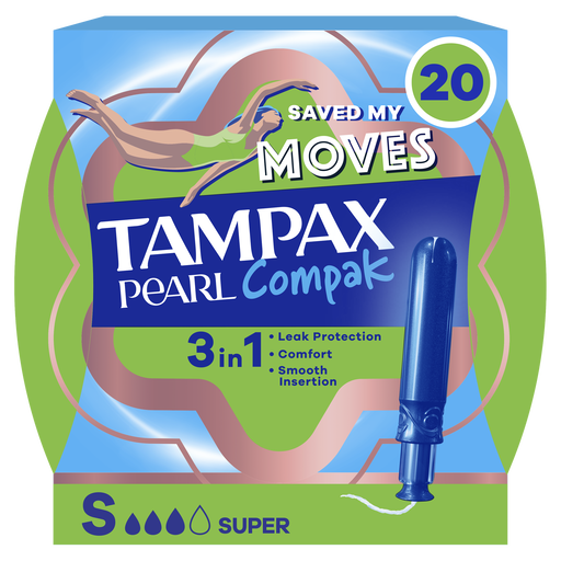 Tampax Pearl Compak Super Tampons Met Inbrenghuls 20 Stuks