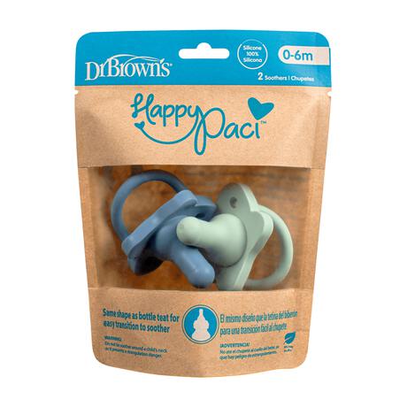 Dr. Brown's HappyPacci Fopspeen Blauw & Groen 2 stuks
