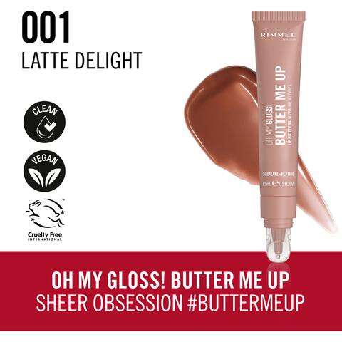 Rimmel Oh My Gloss Butter Me Up Lip Butter - Bruin - 001 Latte Delight