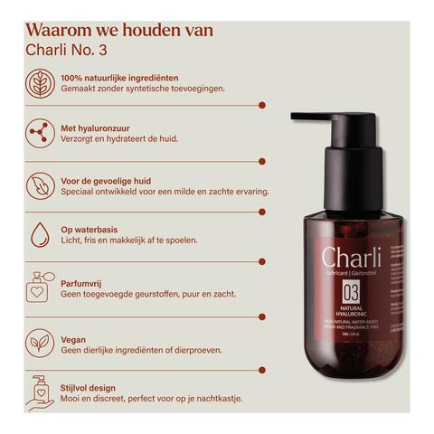 Charli No. 3 Glijmiddel - Natuurlijk Hyaluronzuur 100 ML