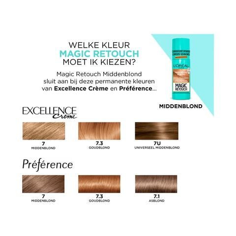 L'Oréal Paris Magic Retouch Camouflerende Uitgroeispray Middenblond 75 ML
