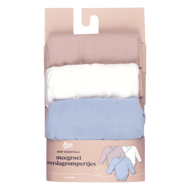 Etos Meegroei Overslagrompertjes Zacht Blauw Maat 62/68 Set 3 paar