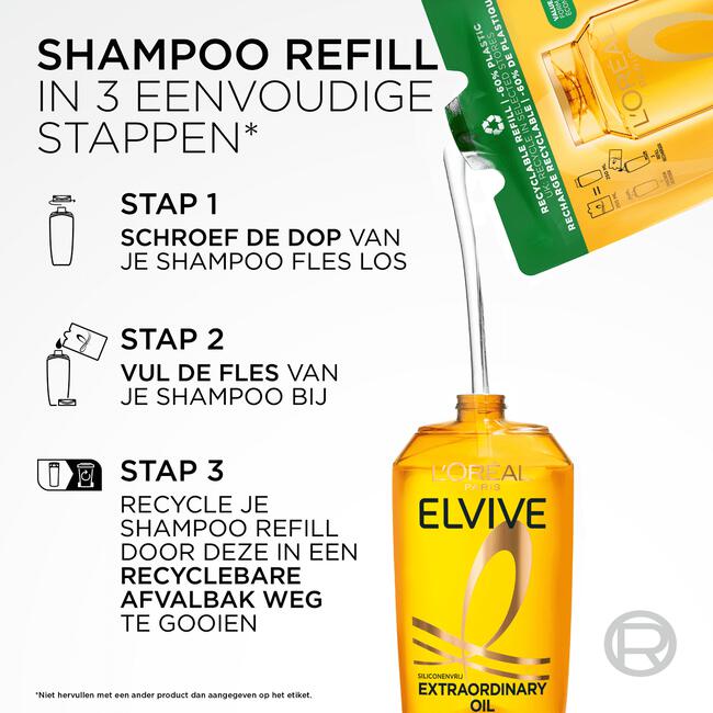 L'Oréal Paris Refill  Extraordinary Oil Shampoo Navulling 250 ML