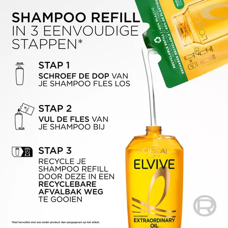 L'Oréal Paris Elvive Refill Extraordinary Oil Shampoo Navulling 250 ML