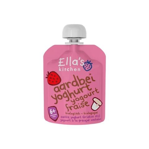 Ella's Kitchen Aardbeien Yoghurt Biologisch Knijpfruit 6+ Maanden 90 GR