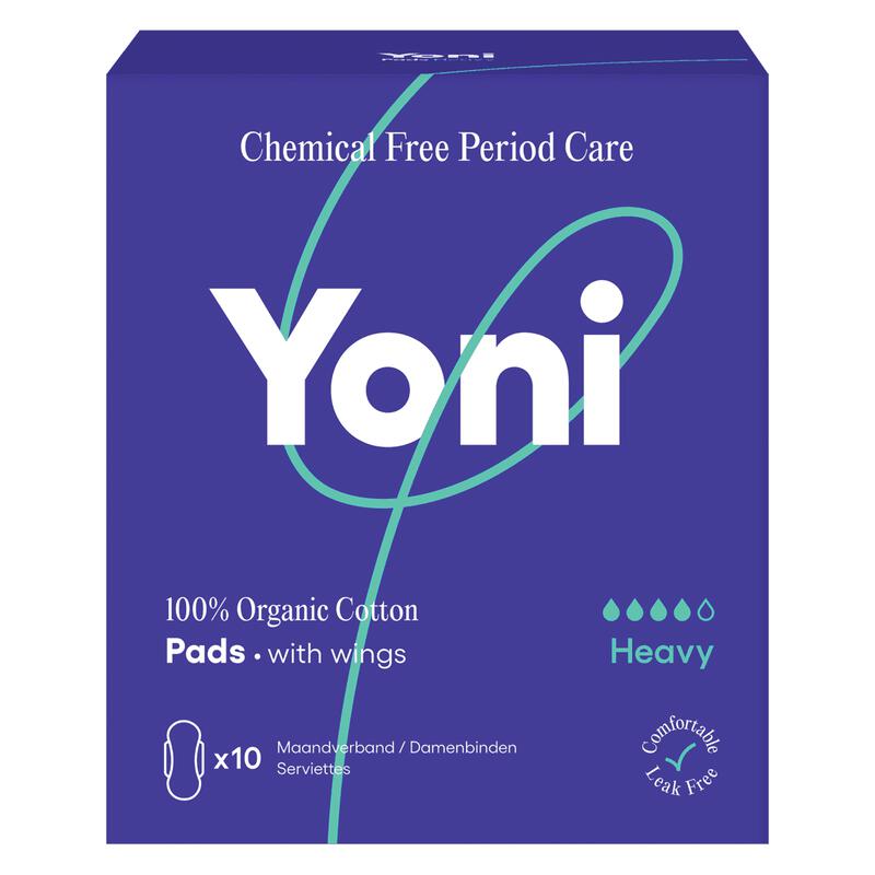 Yoni Maandverband Heavy 100% Biologisch Katoen 10 stuks