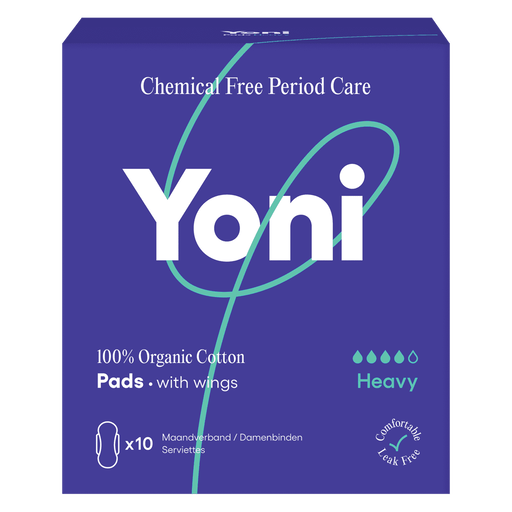 Yoni Maandverband Heavy 100% Biologisch Katoen 10 stuks