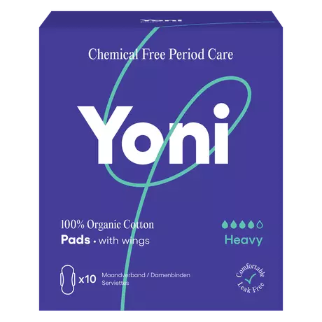 Yoni Maandverband Heavy 100% Biologisch Katoen 10 stuks