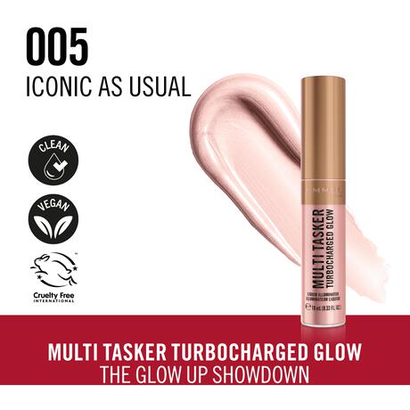 Rimmel London Multi Tasker Turbocharged Glow Liquid Illuminator Highlighter - Roze - 005 Iconic as usual