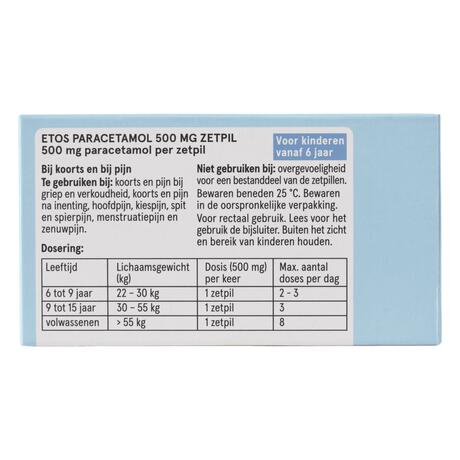 Etos Paracetamol 500 mg Zetpil