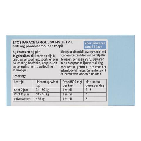 Etos Paracetamol 500 mg Zetpil