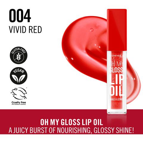 Rimmel Oh My Gloss! Lip Oil 004 Vivid Red