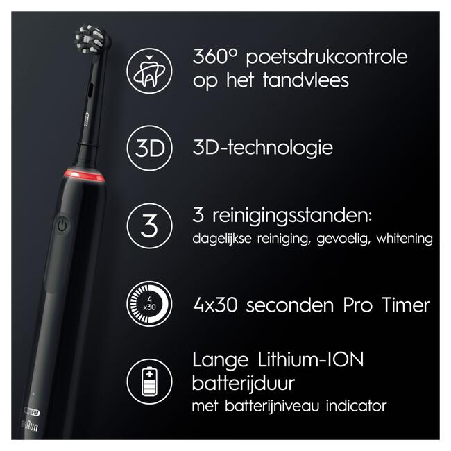 Oral-B Pro 3 3000 Elektrische Tandenborstel Zwart