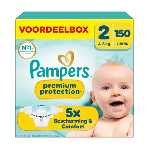 Pampers Premium Protection Voordeelbox Luiers Maat 2 4-8 KG 150 stuks