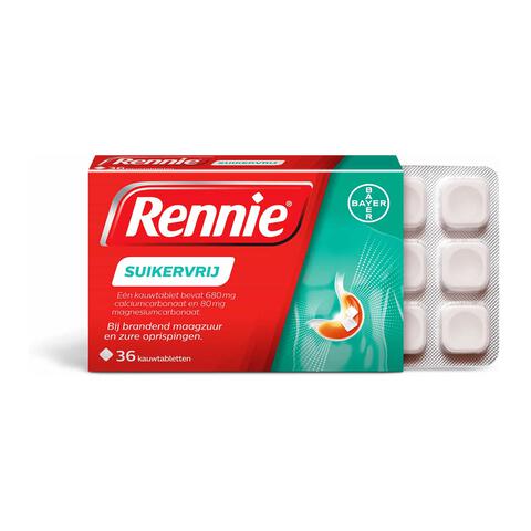 Rennie Suikervrij Kauwtabletten Bij Brandend Maagzuur 36 Stuks