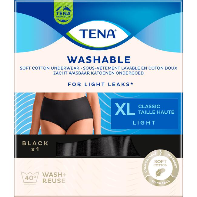 TENA WASBAAR ONDERGOED ZWART  XL