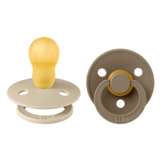 Bibs Fopspeen Two Pack Natuurlijk Rubber Vanilla Dark Oak Size 3