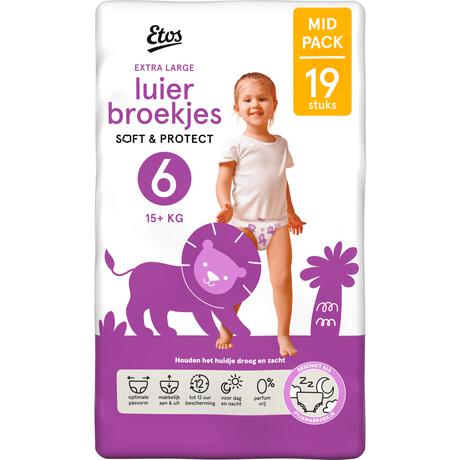 Etos Luierbroekjes Extra Large Maat 6 15+ kg Mid Pack 19 stuks