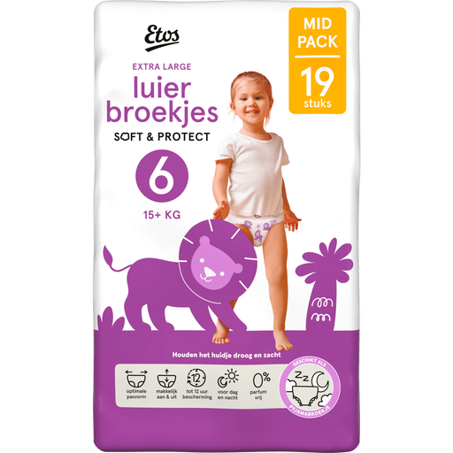 Etos Luierbroekjes Extra Large Maat 6 15+ kg Mid Pack 19 stuks
