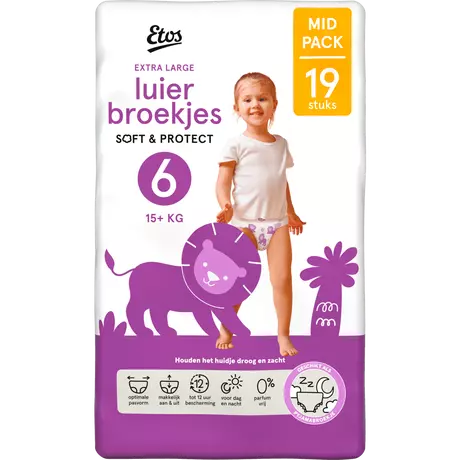 Etos Luierbroekjes Extra Large Maat 6 15+ kg Mid Pack 19 stuks