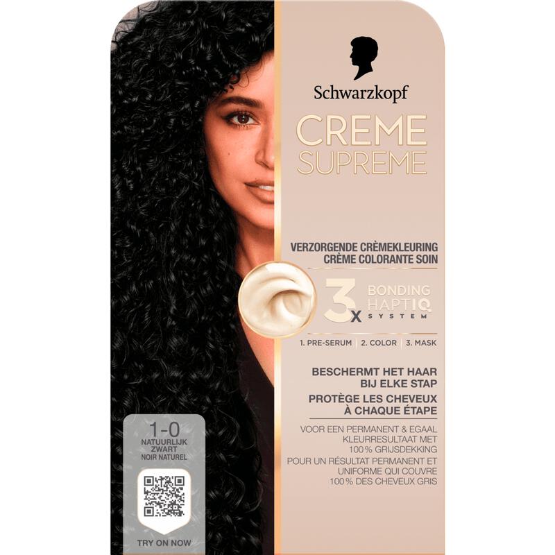 Schwarzkopf Creme Supreme Haarkleuring 1-0 Natuurlijk Zwart
