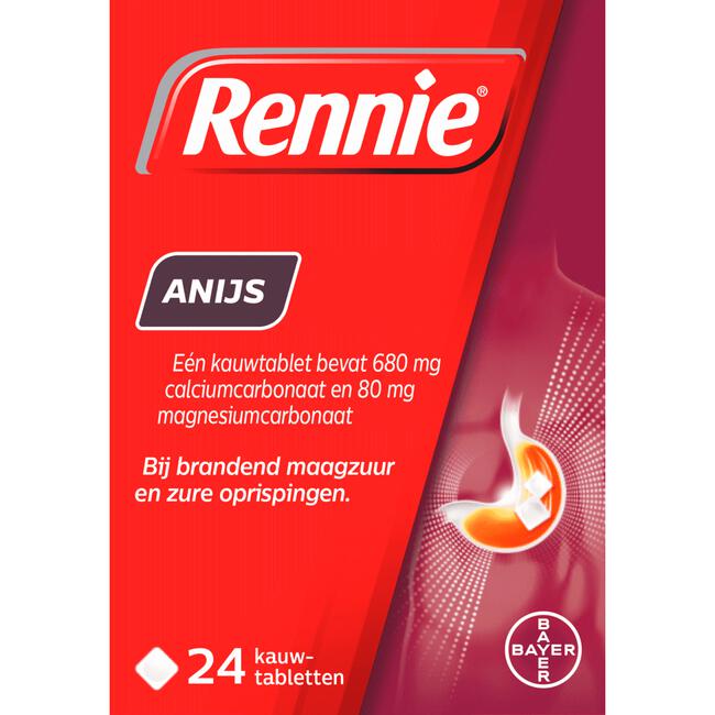 Rennie Anijs Kauwtabletten Bij Brandend Maagzuur 24 stuks