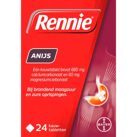 Rennie Anijs Kauwtabletten Bij Brandend Maagzuur 24 stuks