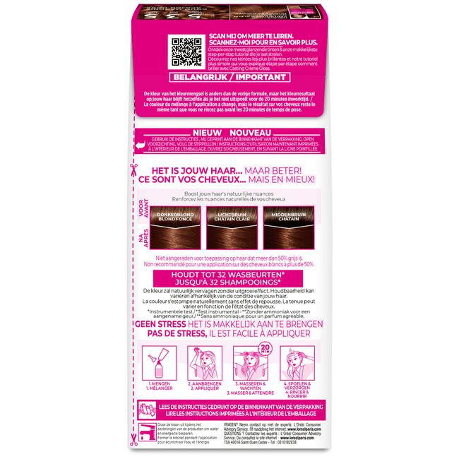 L'Oréal Paris Casting Crème Gloss Haarverf 535 Chocolate Licht goudmahoniebruin