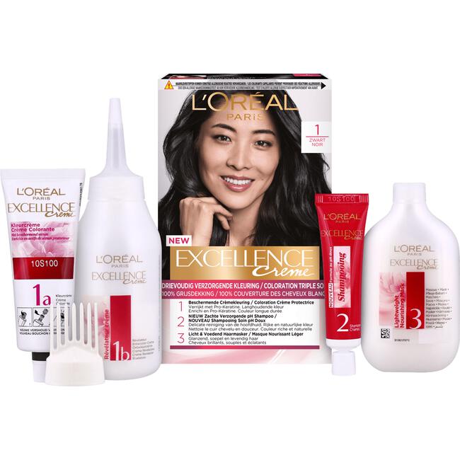 L'Oréal Paris Excellence Crème Permantente Haarverf 1 Intens Zwart