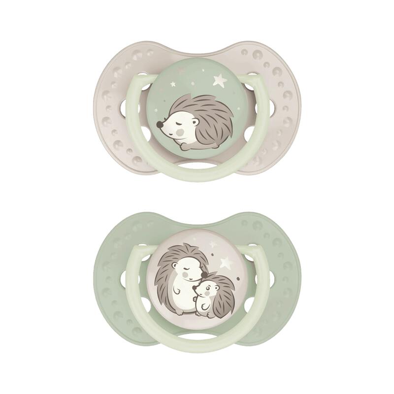 Difrax LOVI Dynamic Fopspeen 6-18M Night & Day Uni 2 stuks