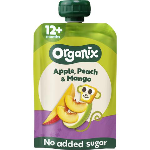 Organix Bio Knijpfruit Appel Perzik Mango 12+ Maanden 100 gram