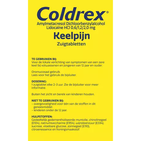 Coldrex Keelpijn Pastilles 12 Stuks